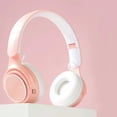 thumbnail image 6 of Bouanq Bluetooth Headphones Bluetooth Headset Headset Bluetooth 5.0 Foldable Gaming Wireless Headset Macaron Bass Call Headset Pink Headphones for Kids for School, 6 of 8