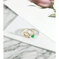 thumbnail image 5 of Gem Stone King Wrap Her in Love 0.54 Ct Round Green Simulated Emerald 925 Two-Tone Sterling Silver Ring (Size 9), 5 of 5