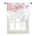 thumbnail image 3 of Pink Flower Cherry Blossoms White Window Curtain for Living Room Curtains for Kitchen Cafe Tie Up Short Drapes, 3 of 5