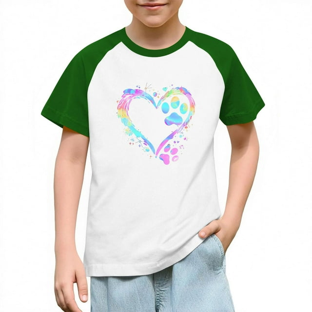 Blusas y camisas de manga corta con cuello redondo para niños y niñas, blusa de manga corta con estampado de cuello redondo