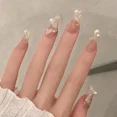 thumbnail image 3 of Pegatinas para uñas con bordado de mariposas y diamantes de imitación, hechas a mano, venta al por mayor, parches para uñas de celebridades populares en Internet, gel gelatinoso, 3 of 4