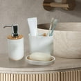 thumbnail image 6 of Ceramic White Bathroom Accessories Set Dispenser for Apartment Vanity 3pcs, 6 of 10