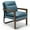 Blue, variant on Costway Modern Accent Armchair Lounge Chair w/ Rubber Wood Legs & Steel Bracket Yellow