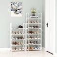 4-Tier Stackable Shoe Rack Small Shoe Storage Organizer for Entryway ...