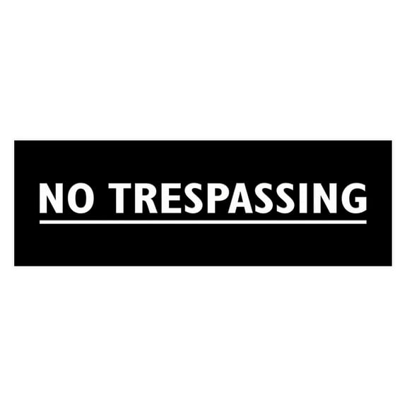 Basic No Trespassing Sign (Black) - Medium