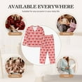 thumbnail image 7 of Yiaed Cherry Bow Print Pajamas Women's Long Sleeve Sleepwear Soft Button Down Loungewear Pjs Lounge Set Nightwear Womens Pajama Pants-Small, 7 of 7