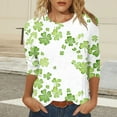 thumbnail image 5 of Zedker Plus Size St Patricks Day Shirt for Women 2026 Casual 3/4 Sleeve Irish Shirts Funny Saint Patrick's Tunic Tops, 5 of 7