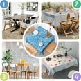 thumbnail image 4 of Blue White Tie Dye Swirl Pattern Square Tablecloth,Waterproof Square Table Cover,Wipeable Spillproof Washable Table Cover for Home Kitchen Party Decor 42"X42"(107x107cm), 4 of 6