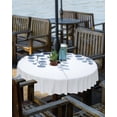 thumbnail image 2 of Outdoor Tablecloth with Umbrella Hole and Zipper 60R Blue Eucalyptus Leaves Rustic Farmhouse Style Table Cover for Round Tables Waterproof Tabletop Collection for Patio Garden Picnic Camping, 2 of 5