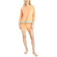 thumbnail image 3 of Ocean Pacific Women's Sunset Chasers Hoodie and Shorts Pajama Set, Coral, Medium, 3 of 6