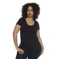 thumbnail image 4 of Women's & Juniors Plain Basic Scoop Neck T-Shirt Slim Top, 4 of 4