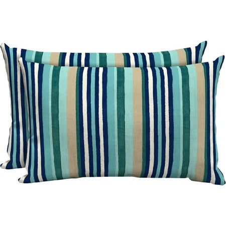 Mainstays Outdoor Patio Lumbar Pillow, Set Of 2, Multi Dot Stripe Departments - Mainstays Outdoor Patio Lumbar Pillow, Set Of 2, Multi Dot Stripe