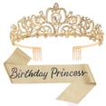 thumbnail image 1 of Sash & Crystal Tiara Kit Coronas de cumpleaños para mujeres Sash Birthday Decorations Set Diadema de diamantes de imitación Vhermosa CPB-DE-LYY880-7, 1 of 4