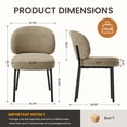 thumbnail image 5 of EOP Upholstered Dining Chairs Set of 2, Mid-Century Modern Dining Room Chairs with Curved Backrest and Metal Legs, Chair Kitchen for Dining Room, Camel, 5 of 11