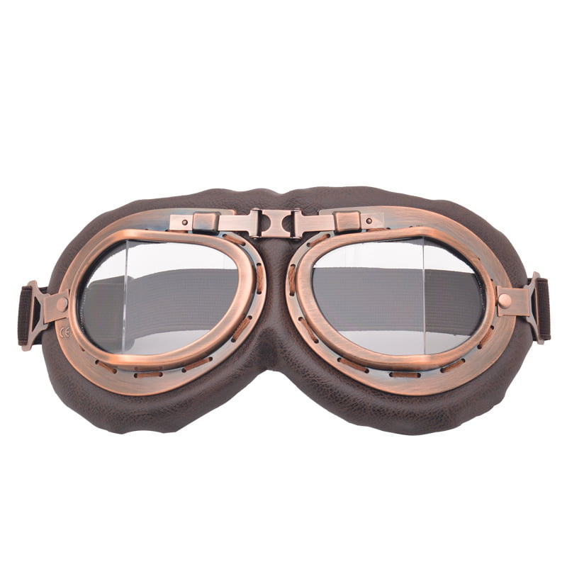 Goggles Motorcycle Goggles Glasses Vintage Classic Goggles WD Pilot Cruiser Steampunk UV Protecti Color: Blue