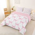 thumbnail image 2 of Manfei Kawaii Bow Full Size Comforter Sets for Kids Girls, Pink Cute Bowknot Bedding Sets, Pink Reversible, 3 Pieces, 2 of 6