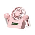 thumbnail image 4 of deevoka Portable Misting Fan Personal Small Cooling Fan Digital Display Screen with Water Tank Low Noise Table Fan for Travel Bedroom Pink, 4 of 9