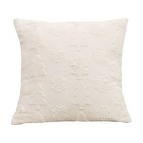 Moocorvic Christmas Throw Pillow Covers 18x18, Soft Faux Velvet Christmas Tree Cushion Case for Couch Sofa,White