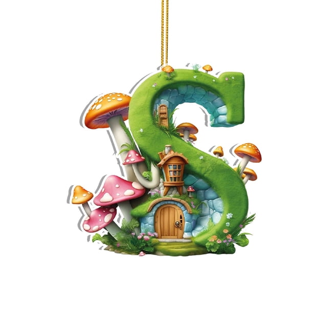 English 26 Letters Flying Baby Small Pendant Flat Acrylic Car Pendant Home Decoration Pendant