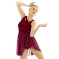 thumbnail image 2 of TiaoBug Women Chiffon Lyrical Contemporary Dance Dress High Low Ballet Dance Leotard, 2 of 6