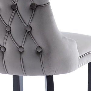 035 Grey Velvet, Wood Legs