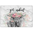 thumbnail image 1 of Highland Cow Bath Mat for Bathroom Decor,Funny Cow Get Naked Non-Slip Bathroom Rugs,Pink Floral Grey Memory Foam Rug Bathroom Decorative Accessories 30"x18", 1 of 6