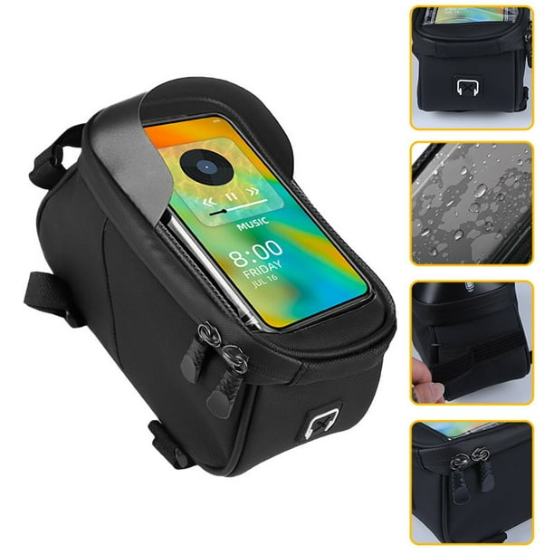 Bolsa para bicicleta, bolsa para manillar delantero de bicicleta de montaña, bolsa para tubo superior, bolsa para sillín, bolsa para manillar transversal, bolsa para teléfono de ciclismo, 1,5 L