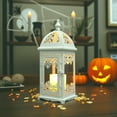 thumbnail image 3 of Metal Vintage Candle Lanterns for Home Patio Garden (White), 3 of 8
