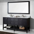 thumbnail image 2 of Winterfell 72" Double Bath Vanity in Espresso with White Marble Top and Square Sinks with Polished Chrome Faucets with Matching Mirror, 2 of 5
