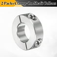 thumbnail image 3 of Uxcell 2 Pack Double Split Shaft Collar 3/4" Bore, Two Piece Clamping Collar 1-1/2" OD 1/2" Thickness, 303 Stainless Steel Set Screw Split Collar, 3 of 7