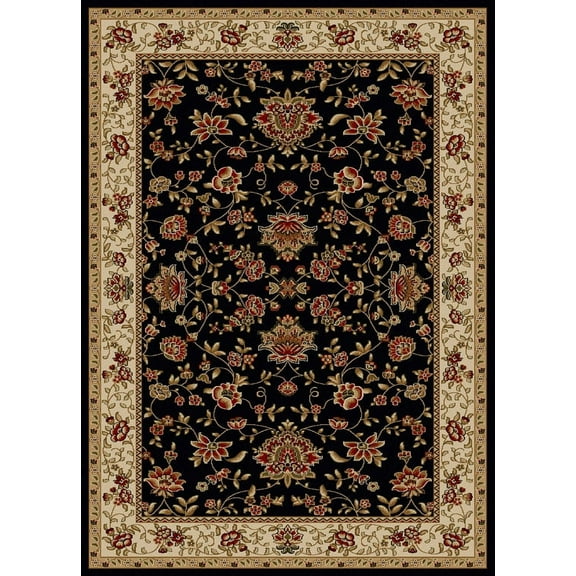 Radici Usa Como Area Rug 1597 Black Italian Bordered 9' 10" x 12' 10" Rectangle