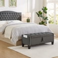 thumbnail image 2 of S-HOME Ottoman with Storage, Storage Ottoman Bench with Safety Hinge 350 lbs Weight, Upholstered Entryway Bench with Seating, 2 of 10