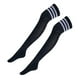 thumbnail image 4 of Calcetines de tubo por encima de la rodilla con rayas para mujer, medias sexis brillantes, calcetines casuales Negro con rayas blancas, 4 of 9