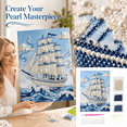 thumbnail image 2 of Sailboat Pearl diamond painting Kit for Adult, 5D Diamond Painting Kits ,DIY Diamond Art Craft, Beginners Home Wall Decor, 11.8X15.8In, 2 of 5