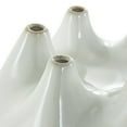 thumbnail image 4 of DecMode 7" Round Wide White Ceramic Vase with Multiple Openings, 4 of 9
