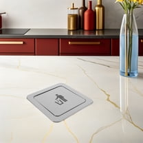 AURARMLET Recessed Stainless Steel Kitchen Trash Can Cover with Swing Flap and