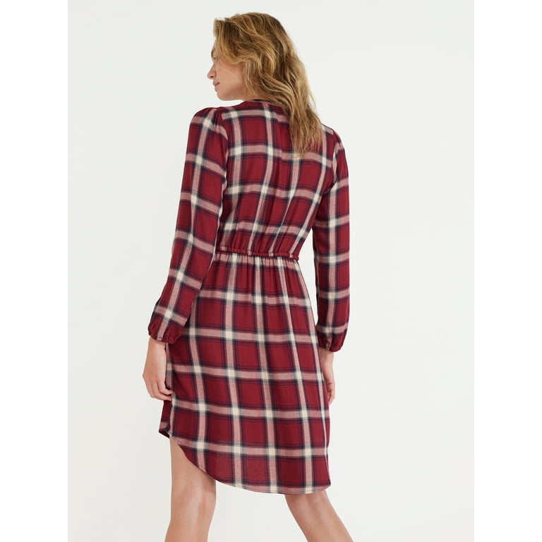 Long sleeve flannel dress hot sale