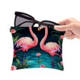 thumbnail image 6 of FeBohao 2 PCS Cosmetic Shrapnel Bag Portable Makeup Toiletry Bags Squeeze Purse Pocket Vegan Leather Square Little Organizer Aesthetic Mom Lipsticks Modern Tote Must Train School Flamingo, 6 of 6