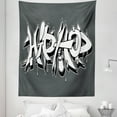 thumbnail image 1 of Hip Hop Tapestry, Hip Hop Urban Grafitti and Spray as Rebel Teen Style Illustration Print, Fabric Wall Hanging Decor for Bedroom Living Room Dorm, 5 Sizes, Black White and Grey, by Ambesonne, 1 of 1