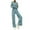 Light Blue, variant on UYISJ Women's 2 Piece Loungewear Long Sleeve Crop Top Wide Leg Palazzo Pants Set Tracksuits Casual Solid Color Outfit Beige S