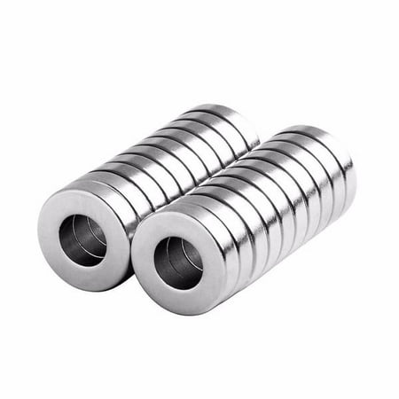 Extra Strong Magnets - totalElement 1/2 x 1/4 x 1/8 Inch Strong Neodymium Rare Earth Ring/Donut Magnets N48 (20 Pack)