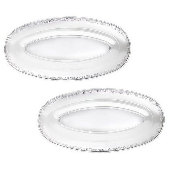 1 - Party Essentials 15" x 7.75" Oval Tray - Clear