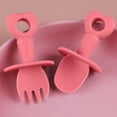 thumbnail image 3 of Cheer.US 2Set(2Spoon+2Fork) Self Feeding Baby Utensils - Mini Baby Spoon & Baby Fork Training Set for Baby Led Weaning - Anti-Choke Toddler Silverware - 6-12 Months+ - Safe, Non-Toxic & BPA Free, 3 of 7