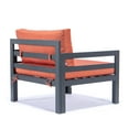 thumbnail image 5 of LeisureMod Chelsea Outdoor Patio Black Aluminum Armchairs With Cushions Set Of 2 in Orange, 5 of 6