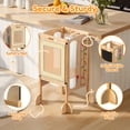 thumbnail image 4 of Keaibuding Foldable 4-in-1 Montessori Toddler Tower with Safety Net, Wooden Learning Tower & 2-Step Kitchen Step Stool Helper for Kids, Adjustable Toddler Stand with Dual-Sided Chalk-Whiteboard, 4 of 9