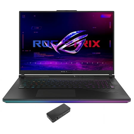 ASUS ROG Strix SCAR 18 Gaming Laptop (Intel i9-14900HX 24-Core, 18in 240 Hz Wide QXGA (2560x1600), GeForce RTX 4090, 32GB DDR5 5600MHz RAM, 2TB PCIe SSD, Win 10 Pro) with USB-C Dock