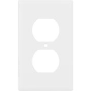 Hyper Tough Wallplate, Duplex Outlet, White, 4.5in, 53146-T1