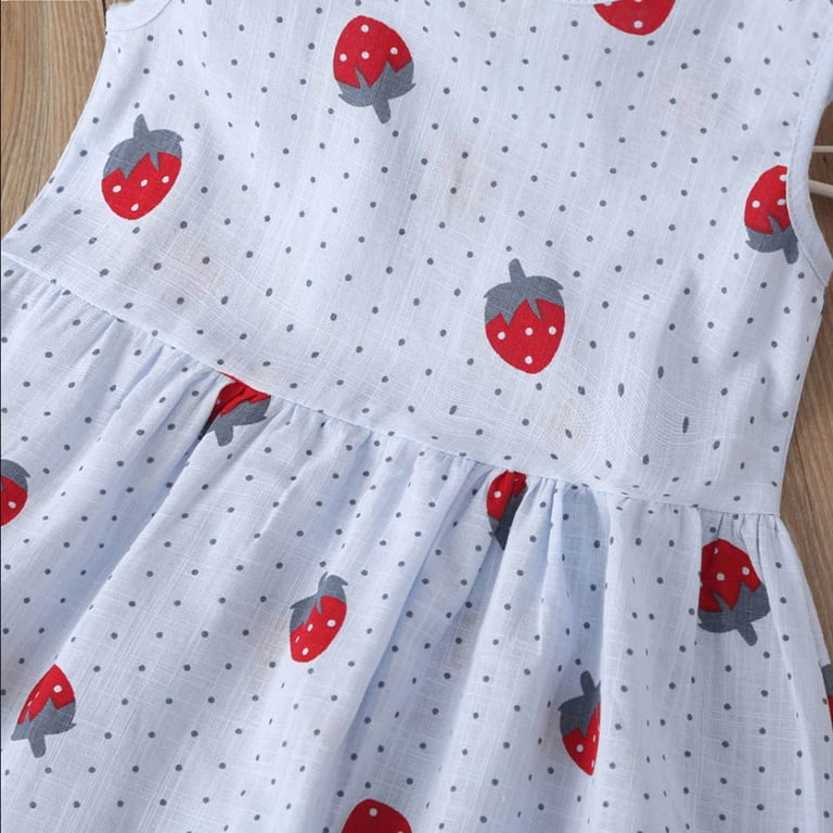 strawberry skater dress Pink Strawberry Skater Dress: Sleeveless Summer Sun Dress