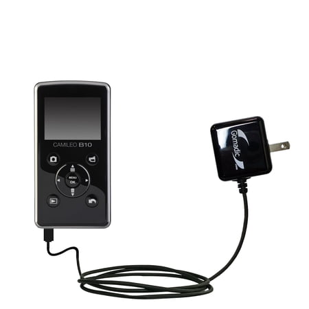 Gomadic Intelligent Compact AC Home Wall Charger suitable for the Toshiba Camileo B10 - High output power with a convenient, foldable plug design - Us
