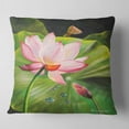 thumbnail image 2 of Designart Lotus and Water drops - Floral Painting Throw Pillow - 18x18, 2 of 5